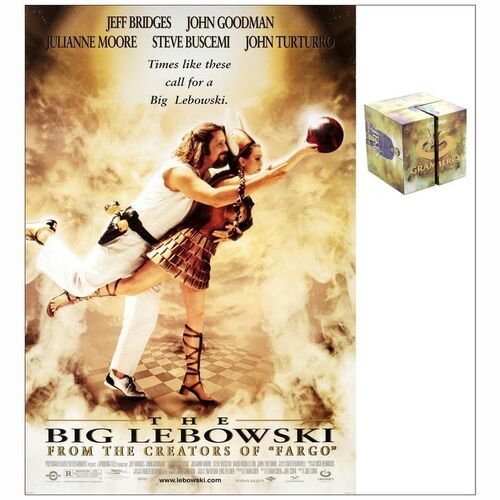 Lot # 968: THE BIG LEBOWSKI - One-Sheet & Promo Picture Box (27" x 40" & 3" x 3"); Very Fine+ Rolled