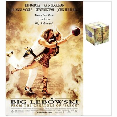 Lot # 968: THE BIG LEBOWSKI - One-Sheet & Promo Picture Box (27" x 40" & 3" x 3"); Very Fine+ Rolled