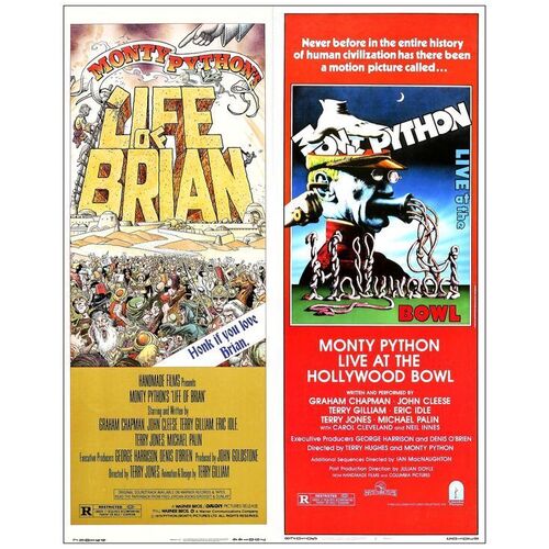 Lot # 979: LIFE OF BRIAN AND OTHER - Inserts (2) (14" x 36"); Near Mint Rolled