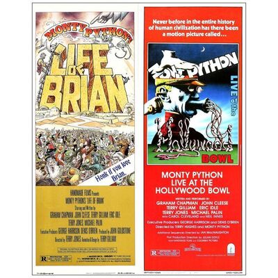 Lot # 979: LIFE OF BRIAN AND OTHER - Inserts (2) (14" x 36"); Near Mint Rolled