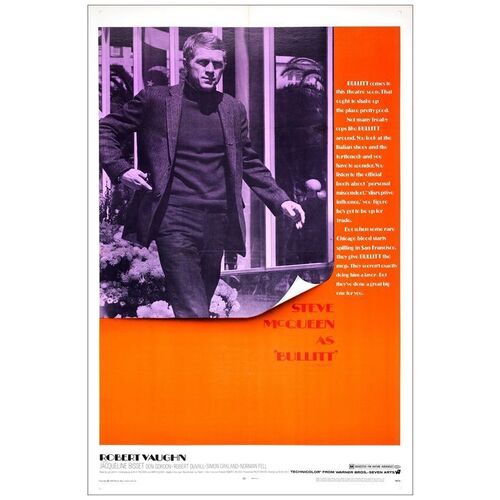 Lot # 985: BULLITT - One-Sheet (27" x 41"); Very Fine on Linen