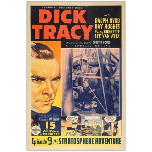 Lot # 995: DICK TRACY - One-Sheet (27" x 41"); Chapter 9 "The Stratosphere Adventure"; Very Fine- on Linen