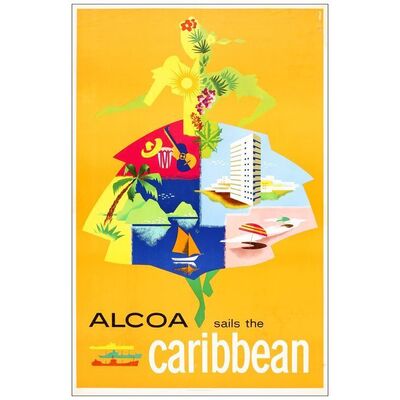 Lot # 1008: ALCOA CARIBBEAN - Travel Poster (25" x 38"); Fine+ Rolled