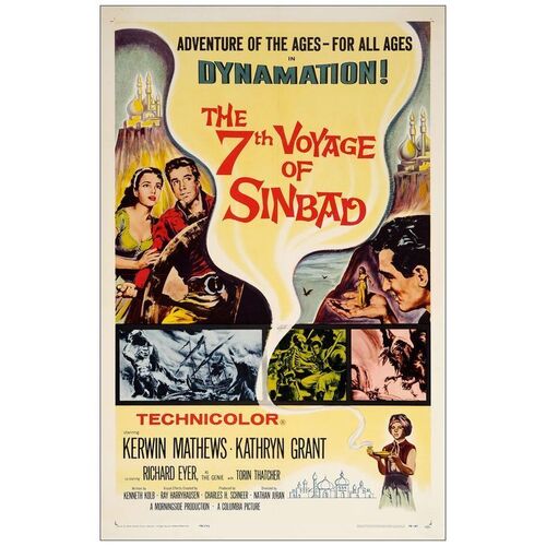 Lot # 1009: THE 7TH VOYAGE OF SINBAD - One-Sheet (27" x 41"); Very Fine+ on Linen