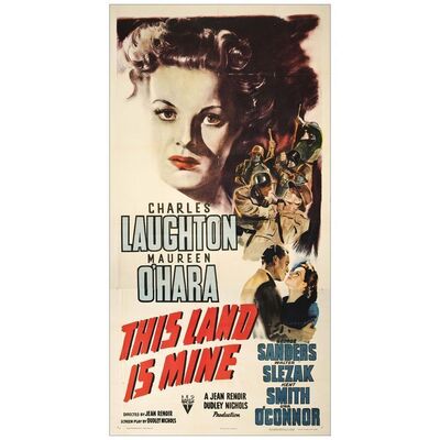 Lot # 1030: THIS LAND IS MINE - Three Sheet (41" x 79"); Fine+ Folded