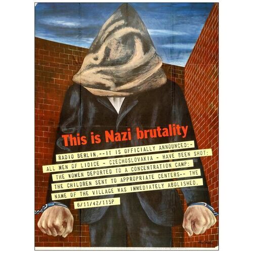 Lot # 1032: THIS IS NAZI BRUTALITY - WWII Poster (28.5" x 38"); Very Fine- Folded, Full-Bleed