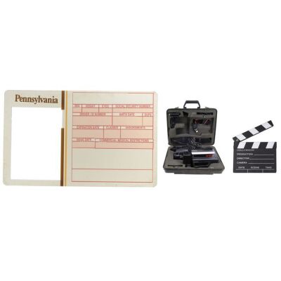 Lot # 7: Adam Goldberg's (as played by Sean Giambrone) Video Camera with Large Pennsylvania License Card and Clapperboard
