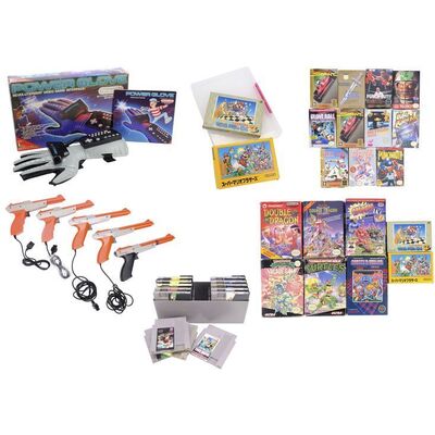 Lot # 72: Nintendo Power Glove and Games with Zapper Accessories