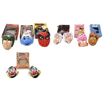 Lot # 97: Vintage Boxed Halloween Masks and Costume Components