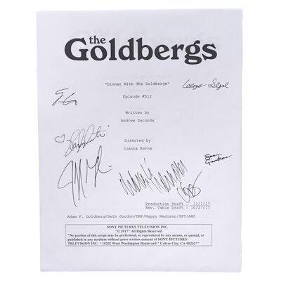 Lot # 102: The Goldbergs' "Dinner with the Goldbergs" Episode Signed Script