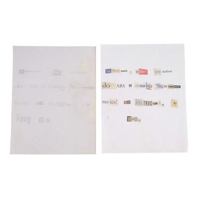Lot #53 - Bunny Lebowski's (Tara Reid) Screen-Matched Ransom Letter with Production-Made Source Letter ### BIG LEBOWSKI, THE (1998)