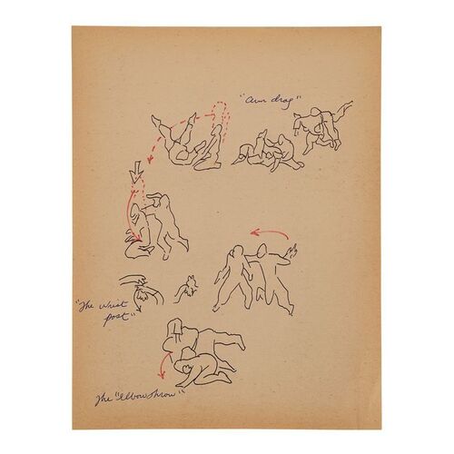 Lot #91 - Bruce Lee's Jeet Kune Do Grappling and Throwing Techniques Drawing ### BRUCE LEE