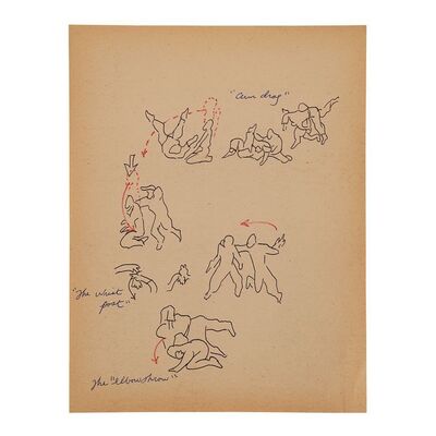 Lot #91 - Bruce Lee's Jeet Kune Do Grappling and Throwing Techniques Drawing ### BRUCE LEE