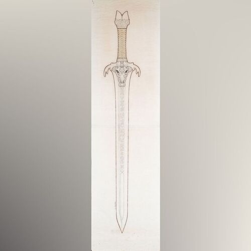 Lot #103 - Hand-Drawn Ron Cobb Father's Sword Concept Sketch ### CONAN THE BARBARIAN (1982)