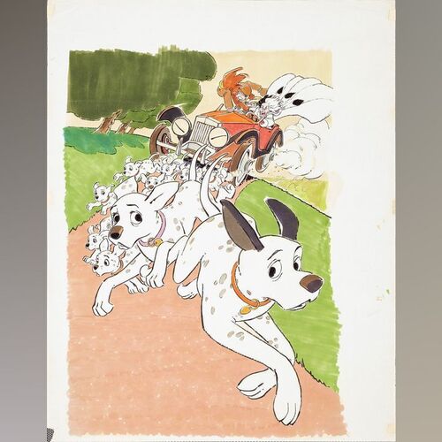 Lot #118 - Hand-Drawn Roy Alexander Poster Concept Artwork ### ONE HUNDRED AND ONE DALMATIANS (1961)