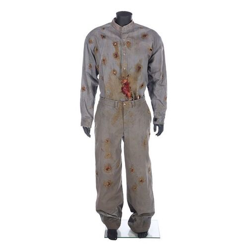 Lot #145 - Mario Kirner Collection: Jason Voorhees' (Kane Hodder) Screen-Matched Bullet-Hit Shirt, Trousers and Undersuit ### JASON X (2001)