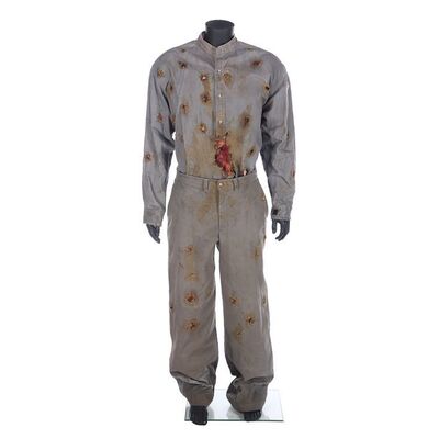 Lot #145 - Mario Kirner Collection: Jason Voorhees' (Kane Hodder) Screen-Matched Bullet-Hit Shirt, Trousers and Undersuit ### JASON X (2001)