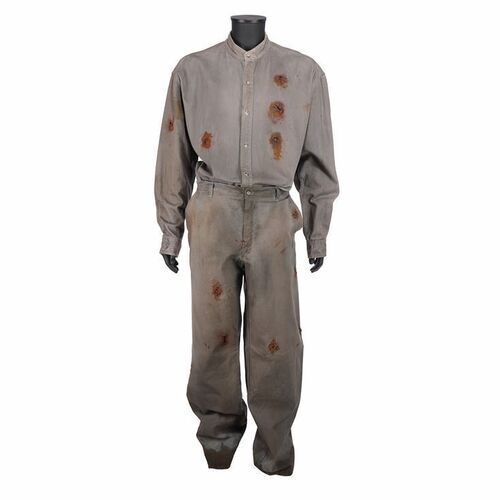 Lot #146 - Mario Kirner Collection: Jason Voorhees' (Kane Hodder) Screen-Matched Bullet-Hit Shirt and Trousers ### JASON X (2001)