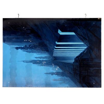 Lot #222 - Hand-Painted Chris Evans Interior Alien Spaceship Matte Painting ### INDEPENDENCE DAY (1996)