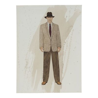 Lot #234 - Bernie Pollack Collection: Hand-Painted Lois DeArmond Indiana Jones (Harrison Ford) Train Suit Costume Design Sketch ### INDIANA JONES AND THE KINGDOM OF THE CRYSTAL SKULL (2008)