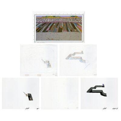Lot #259 - Amber Digging Animation Cels, Background Print, and Hand-Illustrated Sketches ### JURASSIC PARK (1993)