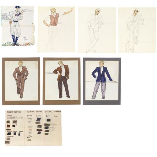 Lot #301 - Hand-Drawn Roy Hobbs (Robert Redford) Costume Designs with Printed Illustration ### NATURAL, THE (1984)