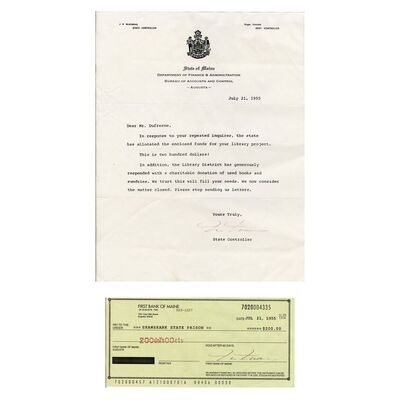 Lot #342 - Andy Dufresne's (Tim Robbins) State of Maine Letter and Check ### SHAWSHANK REDEMPTION, THE (1994)