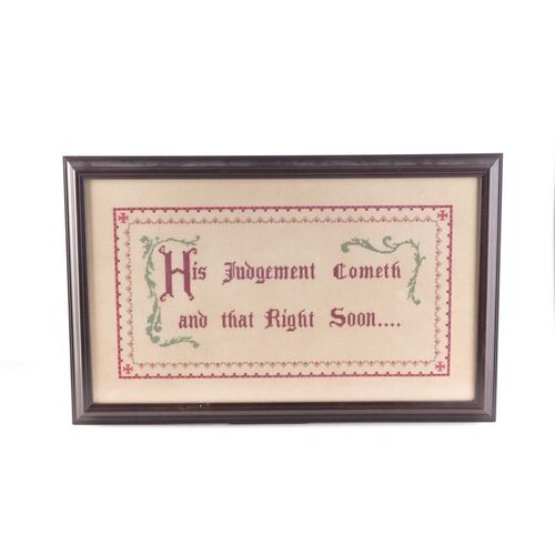 Lot #345 - Warden Norton's (Bob Gunton) Screen-Matched Framed Sampler ### SHAWSHANK REDEMPTION, THE (1994)