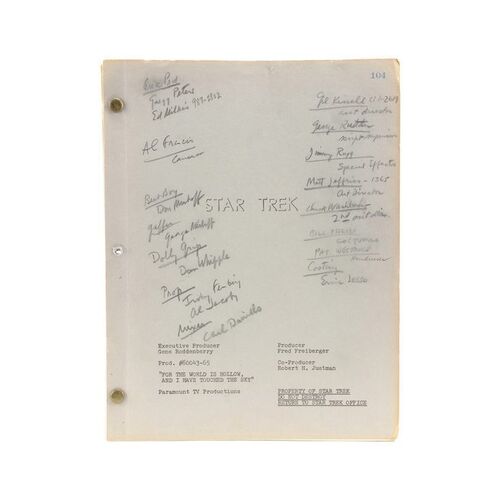 Lot #369 - Tony Leader's Personal "For the World is Hollow and I Have Touched the Sky" Final Draft Script and Director's Paperwork ### STAR TREK: THE ORIGINAL SERIES (TV SERIES, 1966-1969)