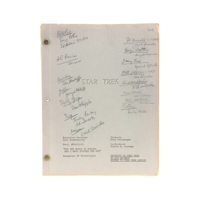 Lot #369 - Tony Leader's Personal "For the World is Hollow and I Have Touched the Sky" Final Draft Script and Director's Paperwork ### STAR TREK: THE ORIGINAL SERIES (TV SERIES, 1966-1969)