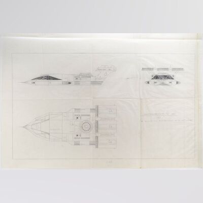 Lot #408 - Matted Hand-Drawn Harry Lange Landspeeder Design Artwork ### STAR WARS: A NEW HOPE (1977)