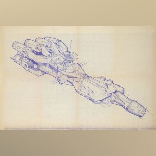Lot #414 - Matted Printed Joe Johnston Tantive IV Production Dyeline ### STAR WARS: A NEW HOPE (1977)