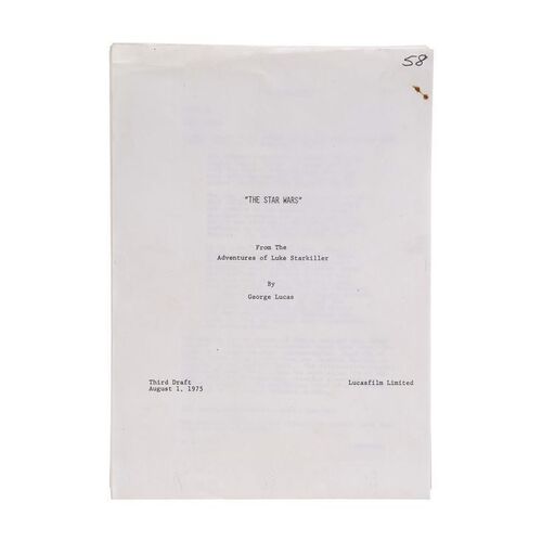 Lot #416 - Production-Made Third Draft Screenplay Copy ### STAR WARS: A NEW HOPE (1977)