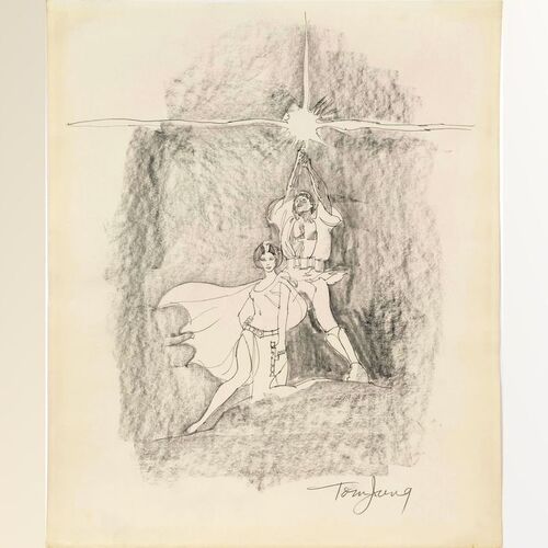 Lot #417 - Hand-Drawn Tom Jung Luke and Leia Sketch ### STAR WARS: A NEW HOPE (1977)