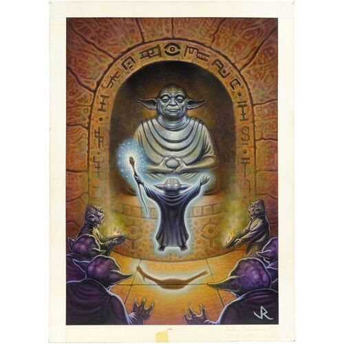 Lot #448 - William Plumb Collection: Hand-Painted "Yoda's World" Trading Card Painting ### STAR WARS TOYS