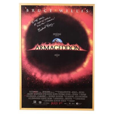 Lot #560 - Framed Michael Bay-Autographed One-Sheet ### ARMAGEDDON (1998)
