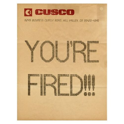 Lot #570 - Marty McFly's (Michael J. Fox) Termination Fax ### BACK TO THE FUTURE PART II (1989)