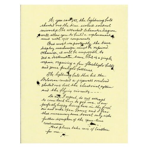 Lot #575 - Page from Doc's (Christopher Lloyd) 1885 Repair Letter to Marty (Michael J. Fox) ### BACK TO THE FUTURE PART III (1990)