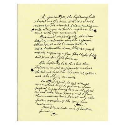 Lot #575 - Page from Doc's (Christopher Lloyd) 1885 Repair Letter to Marty (Michael J. Fox) ### BACK TO THE FUTURE PART III (1990)