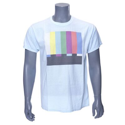 Lot #607 - Sheldon Cooper's (Jim Parsons) T.V. Test Pattern Graphic T-Shirt ### THE BIG BANG THEORY (2007-2019)