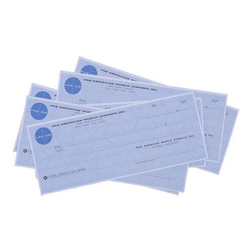 Lot #678 - Set of Frank Abagnale, Jr.'s (Leonardo DiCaprio) "Frank Roberts" Blank Pan Am Checks ### CATCH ME IF YOU CAN (2002)