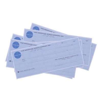 Lot #678 - Set of Frank Abagnale, Jr.'s (Leonardo DiCaprio) "Frank Roberts" Blank Pan Am Checks ### CATCH ME IF YOU CAN (2002)
