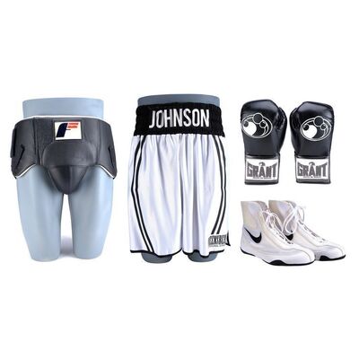 Lot #705 - Adonis Creed's (Michael B. Jordan) Gloves with Stunt Boxing Costume Components ### CREED (2015)