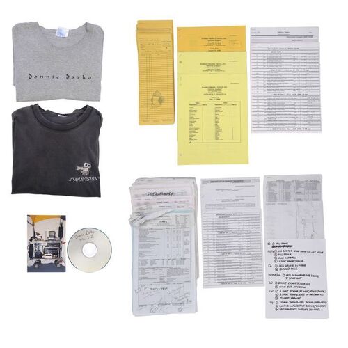 Lot #740 - Script, Crew Shirts, and Paperwork Set ### DONNIE DARKO (2001)