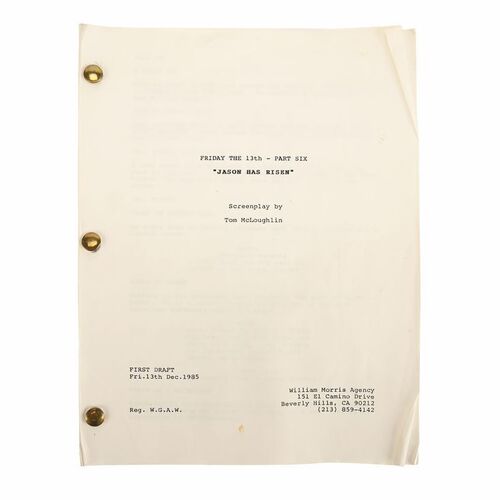 Lot #770 - Mario Kirner Collection: First Draft Script ### FRIDAY THE 13TH PART VI: JASON LIVES (1986)