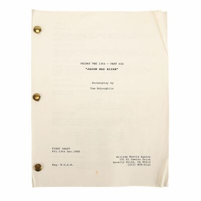 Lot #770 - Mario Kirner Collection: First Draft Script ### FRIDAY THE 13TH PART VI: JASON LIVES (1986)