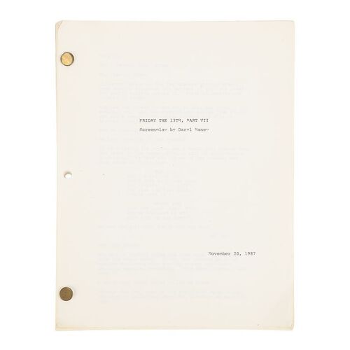 Lot #773 - Mario Kirner Collection: Production-used Script ### FRIDAY THE 13TH PART VII: THE NEW BLOOD (1988)