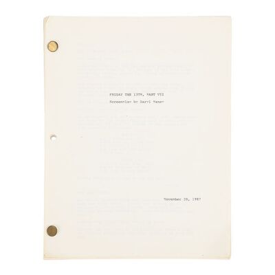 Lot #773 - Mario Kirner Collection: Production-used Script ### FRIDAY THE 13TH PART VII: THE NEW BLOOD (1988)