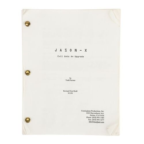 Lot #779 - Mario Kirner Collection: Kane Hodder's Personal Highlighted First Draft Script ### JASON X (2001)