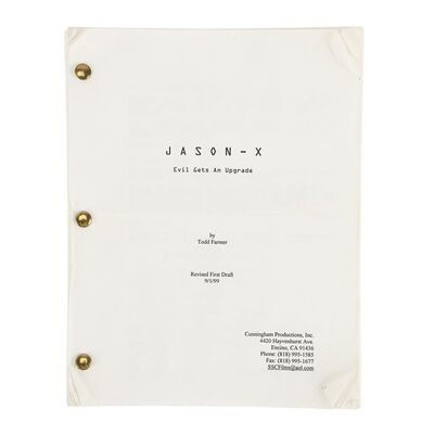 Lot #779 - Mario Kirner Collection: Kane Hodder's Personal Highlighted First Draft Script ### JASON X (2001)